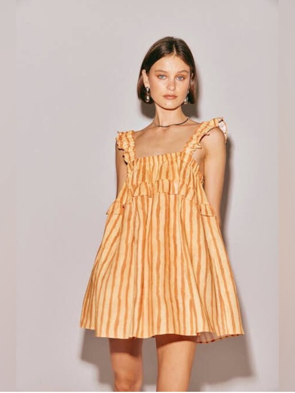 VRG girl Malia stripe linen dress